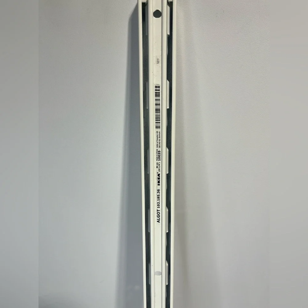 IKEA Algot White Shelving Brackets  Upright/Vertical Mounting Rail  33 1/8